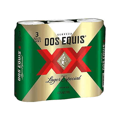 Dos Equis Lager Especial 3 pack Beer 24 oz cans Bobar Liquor II