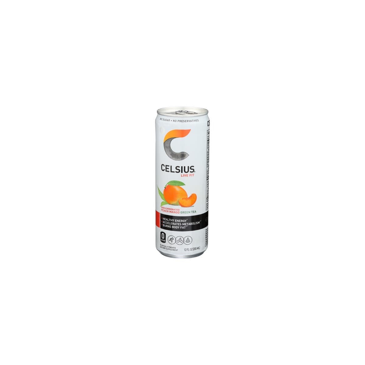 Celsius Green Tea Peach Mango Energy Drink - 12 fl oz Can